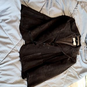 Wilson House of Suede suede leather jacket, black, size 12